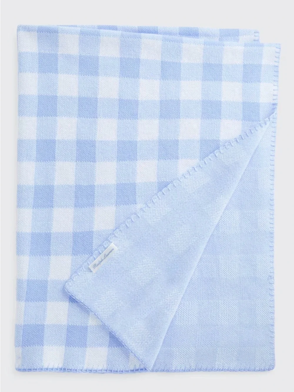 Ralph Lauren Baby Blue and White Gingham Sleep Sack Blanket